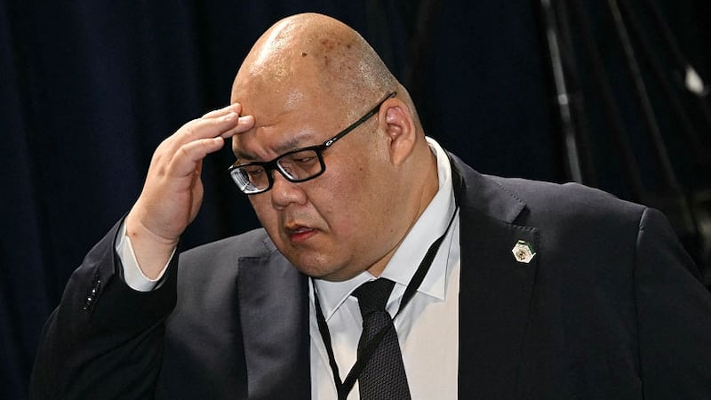 White House Communications Director Steven Cheung is seen during a US-Russia summit on Ukraine at Joint Base Elmendorf-Richardson in Anchorage, Alaska, on August 15, 2025. (Photo by Drew ANGERER / AFP) (Photo by DREW ANGERER/AFP via Getty Images)