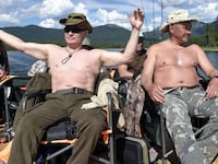 Russian President Vladimir Putin, defence minister Sergei Shoigu