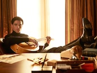 Film still of Jacob Elordi as Elvis in Priscilla.
