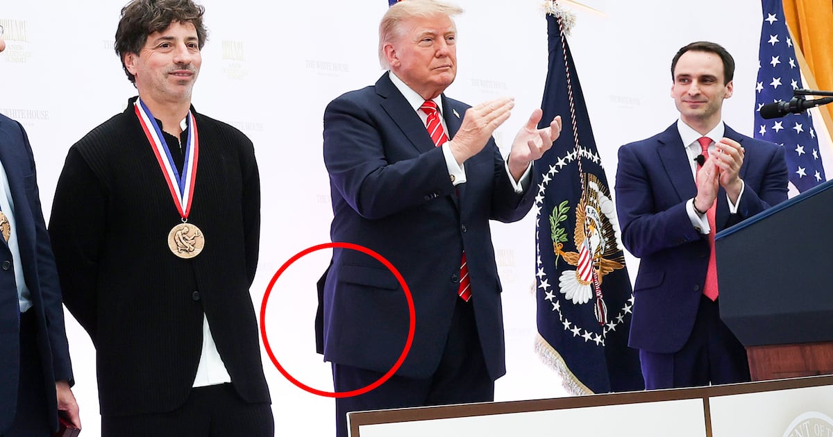 Trump Sports Suspicious Bulge at Make-a-Wish Medal Ceremony