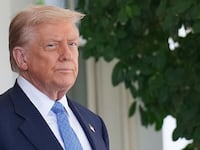 WASHINGTON, DC - AUGUST 08: U.S. President Donald Trump awaits the arrival of Armenian Prime Minister Nikol Pashinyan at the White House on August 8, 2025 in Washington, DC. Trump is scheduled to hold a trilateral signing ceremony with the leaders of Armenia and Azerbaijani to end decades of conflict. (Photo by Andrew Harnik/Getty Images)