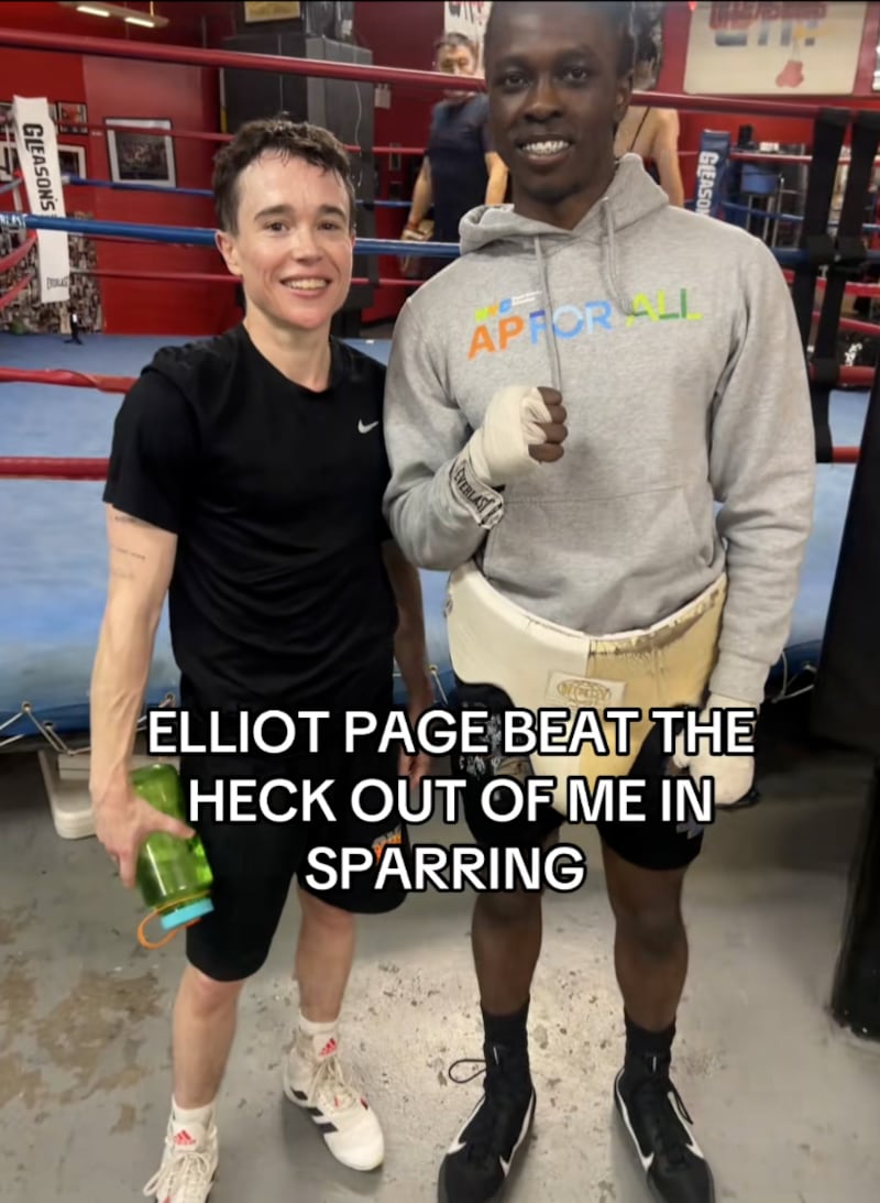 One fellow boxer at Page's gym was left impressed by the actor's boxing skills.