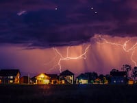 Storm above a village.