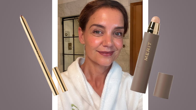 Katie Holmes and Merit products