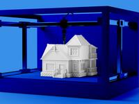 simulated white house in blue cage printer 3d printed house new story icon poor el salvador honduras poverty