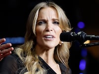 Megyn Kelly speaks at a campaign rally for Donald Trump