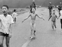 1973 Pulitizer Prizing winning photograph of South Vietnamese forces follow after terrified children, including 9-year-old Kim Phuc