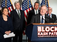 Senate Judiciary Committee Democrats hold a news conference opposing Kash Patel's confirmation as FBI Director.