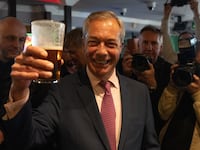 Nigel Farage enjoys a pint in Clacton.