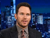 THE TONIGHT SHOW STARRING JIMMY FALLON -- Episode 1980 -- Pictured: (l-r) Actor Chris Pratt during an interview with host Jimmy Fallon on Thursday, May 23, 2024 -- (Photo by: Todd Owyoung/NBC via Getty Images)