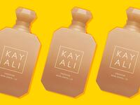 A photo illustration for Looker for Kayali’s Freedom Musk Santal 34.