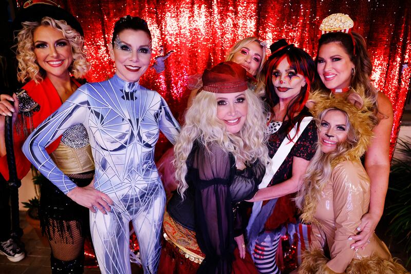 A photo including Gina Kirschenheiter, Heather Dubrow, Shannon Storms Beador, Taylor Armstrong, Tamra Judge, Jennifer Pedranti, Emily Simpson