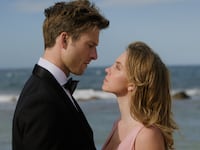 Glen Powell and Sydney Sweeney in Anyone But You.