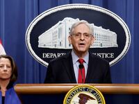 U.S. Attorney General Merrick Garland speaks alongside Deputy Attorney General Lisa Monaco during a news conference at the Department of Justice Building on March 21, 2024 in Washington, DC