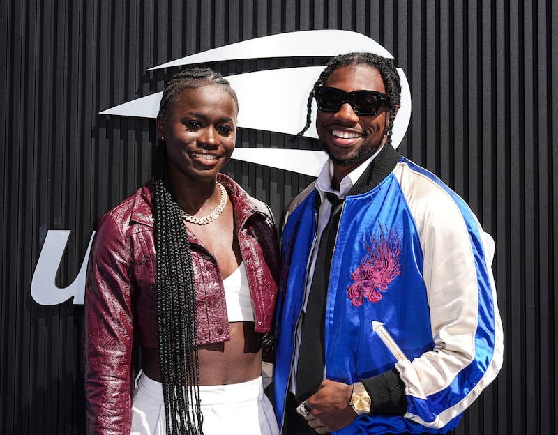 Junelle Bromfield and Noah Lyles announced their engagement in October 2024. Here at the 2024 US Open in New York City in September 2024.