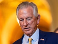 WASHINGTON, DC - SEPTEMBER 30: U.S. Sen. Tommy Tuberville (R-AL) departs after a vote at the U.S. Capitol on September 30, 2026 in Washington, DC. Senators are working to wrap up their final week before midterm elections. (Photo by Finn Gomez/Getty Images)