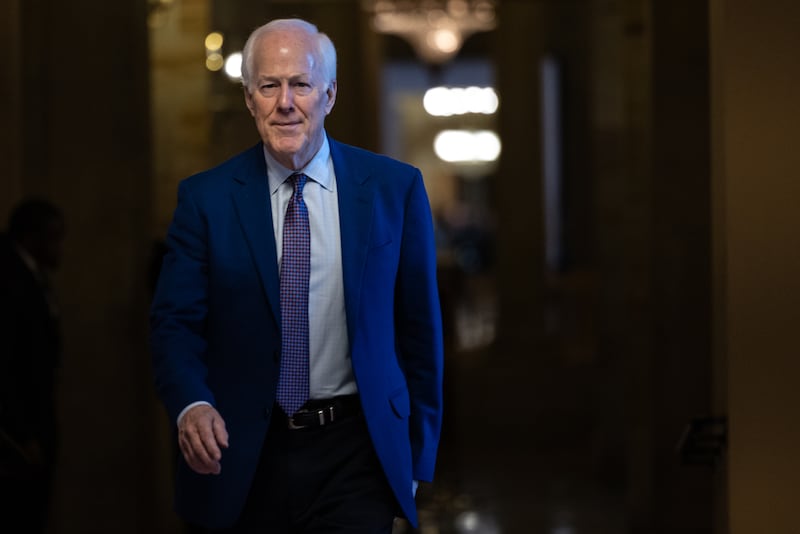 WASHINGTON, DC - JANUARY 15: Senator John Cornyn (R-TX) arrives for a vote at the US Capitol on January 15, 2026 in Washington, DC. The Senate will continue to vote to advance minibus appropriations packages, in an effort to avert a government shutdown as the deadline of January 30 approaches. (Photo by Anna Rose Layden/Getty Images)