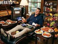 An AI-generated image of Pete Hegseth with lobster, steak, an ice cream machine, and various luxuries.