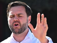 J.D. Vance squints his eyes.