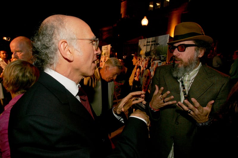 Larry David and Larry Charles during "Curb Your Enthusiasm" Season 5 Premiere Screening - Red Carpet at Paramount Theater at Paramount Pictures Lot in Hollywood, California, United States. (Photo by Jason Merritt/FilmMagic for HBO LA)
