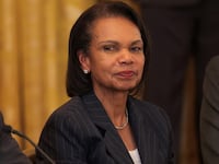 Former Secretary of State Condoleezza Rice was spotted at the White House attending a roundtable discussion on college sports in the East Room on March 06, 2026 after Trump launched a war with Iran.