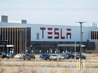 Tesla Inc. Gigafactory 2, which is also known as RiverBend, is pictured during the spread of coronavirus disease (COVID-19), in Buffalo, New York, U.S., March 26, 2020.