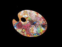 A photo illustration showing a painting easel become digitally distorted over time.