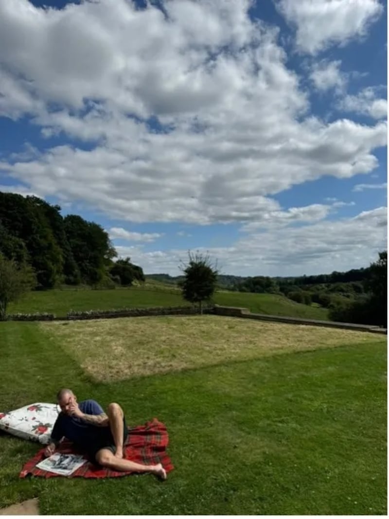 Chris on the lawn.