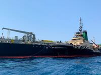 An oil tanker off the port of the Gulf emirate of Fujairah in 2019
