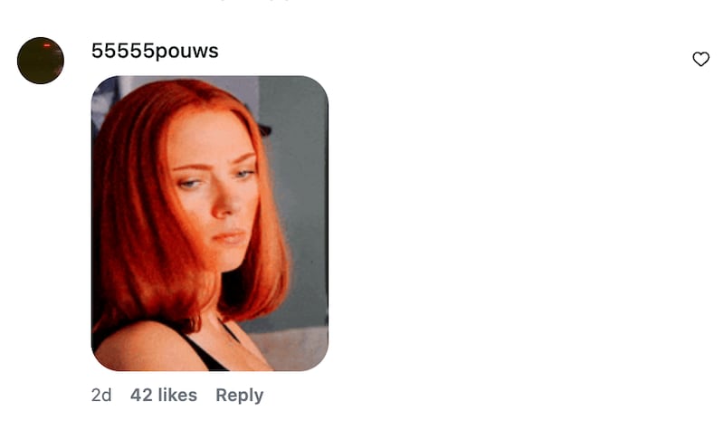 Scarlett Johansson fans comment on their love for her nostalgic hair in response to an Instagram reel from her skincare brand, The Outset.