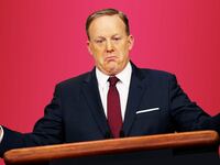 No longer in the White House, Sean Spicer is struggling with the stain of his tenure.