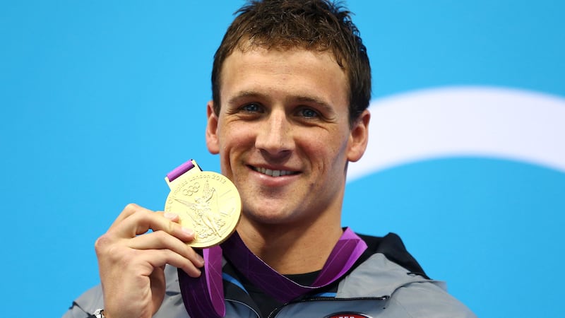 Ryan Lochte on Day One of the London 2012 Olympic Games at the Aquatics Centre on July 28, 2012, in London, England.