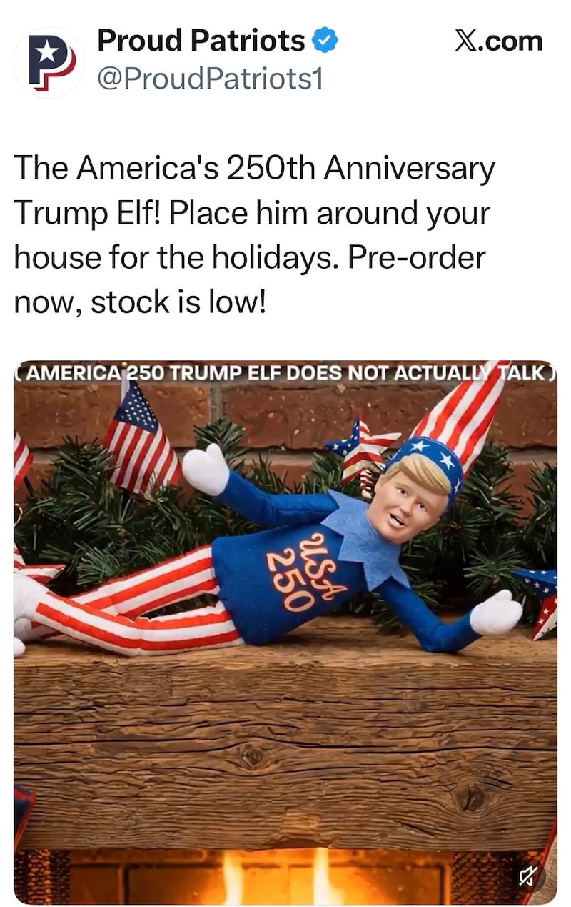 The America's 250th Anniversary Trump Elf on the Shelf