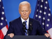 WASHINGTON, DC - JULY 11: U.S. President Joe Biden holds news conference at the 2024 NATO Summit on July 11, 2024 in Washington, DC. NATO leaders convene in Washington this week for the annual summit to discuss future strategies and commitments and mark the 75th anniversary of the alliance’s founding. (Photo by Kevin Dietsch/Getty Images)