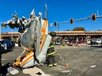 Wrecked plane.