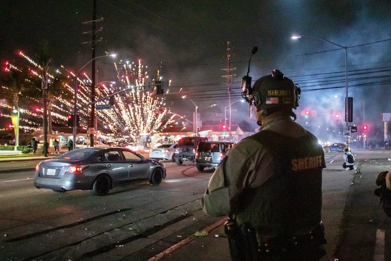 Fireworks Exploding In Ice California City Scraps Its ICE Contract as Protests Rage