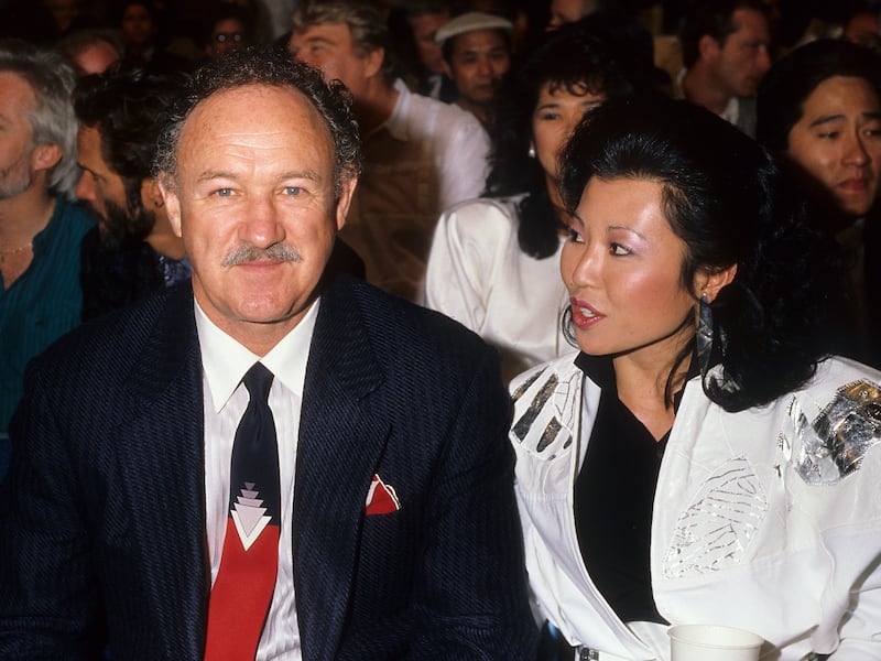 Gene Hackman and wife Betsy Arakawa in Los Angeles in 1986.