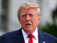 WASHINGTON, DC - OCTOBER 10: U.S. President Donald Trump speaks to members of the media as he departs the White House on the South Lawn on October 10, 2026 in Washington, DC. President Trump is traveling to Clarksville, Tennessee to headline a rally in support of local Republican candidates ahead of the midterm elections. (Photo by Aaron Schwartz/Getty Images)