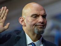 Sen. John Fetterman (D-PA) is seen in the old senate chamber for the Ceremonial Swearing in Washington, DC