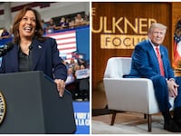 Kamala Harris, left, and Donald Trump