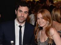 HOLLYWOOD, CA - JUNE 06: Actors Sacha Baron Cohen (L) and Isla Fisher attend 41st AFI Life Achievement Award Honoring Mel Brooks at Dolby Theatre on June 6, 2013 in Hollywood, California.