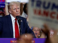 Republican presidential nominee and former U.S. President Donald Trump looks on as he campaigns in Charlotte, North Carolina, U.S. July 24, 2024.