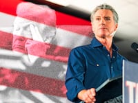 Donald Trump, Gavin Newsom photo illustration