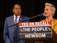 Larry Elder and Rose McGowan