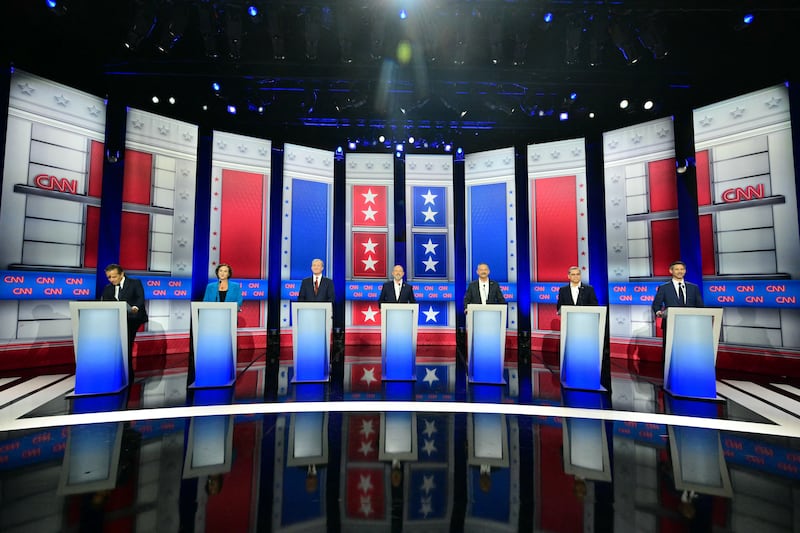 Democratic candidate Antonio Villaraigosa, Democratic candidate Katie Porter, Democratic candidate Tom Steyer, Republican candidate Steve Hilton, Republican candidate Chad Bianco, Democratic candidate Xavier Becerra and Democratic candidate Matt Mahan
