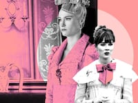 A photo illustration of Jessica Madsen and Claudia Jessie in ‘Bridgerton’