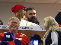 Taylor Swift and Jason Kelce attend Travis Kelce’s game against the Buffalo Bills.