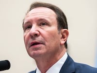 Louisiana Attorney General Jeff Landry testifies during the House Judiciary Select Subcommittee on the Weaponization of the Federal Government hearing on the Missouri v. Biden case .
