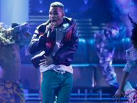 Chris Brown performs at the 2017 BET Awards, Los Angeles, California, June 25, 2017.
