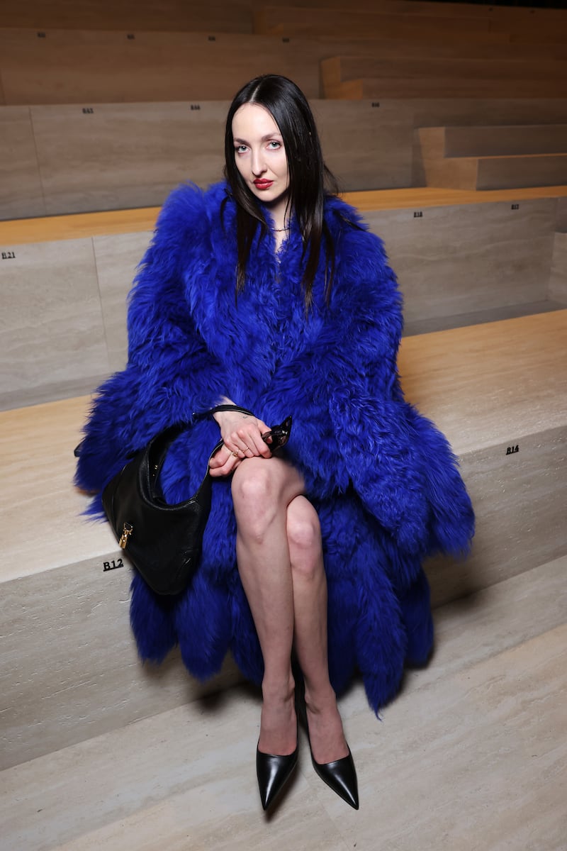 Tish Weinstock attends the Gucci FW26 Fashion Show at Palazzo Delle Scintille on February 27, 2026, in Milan, Italy.